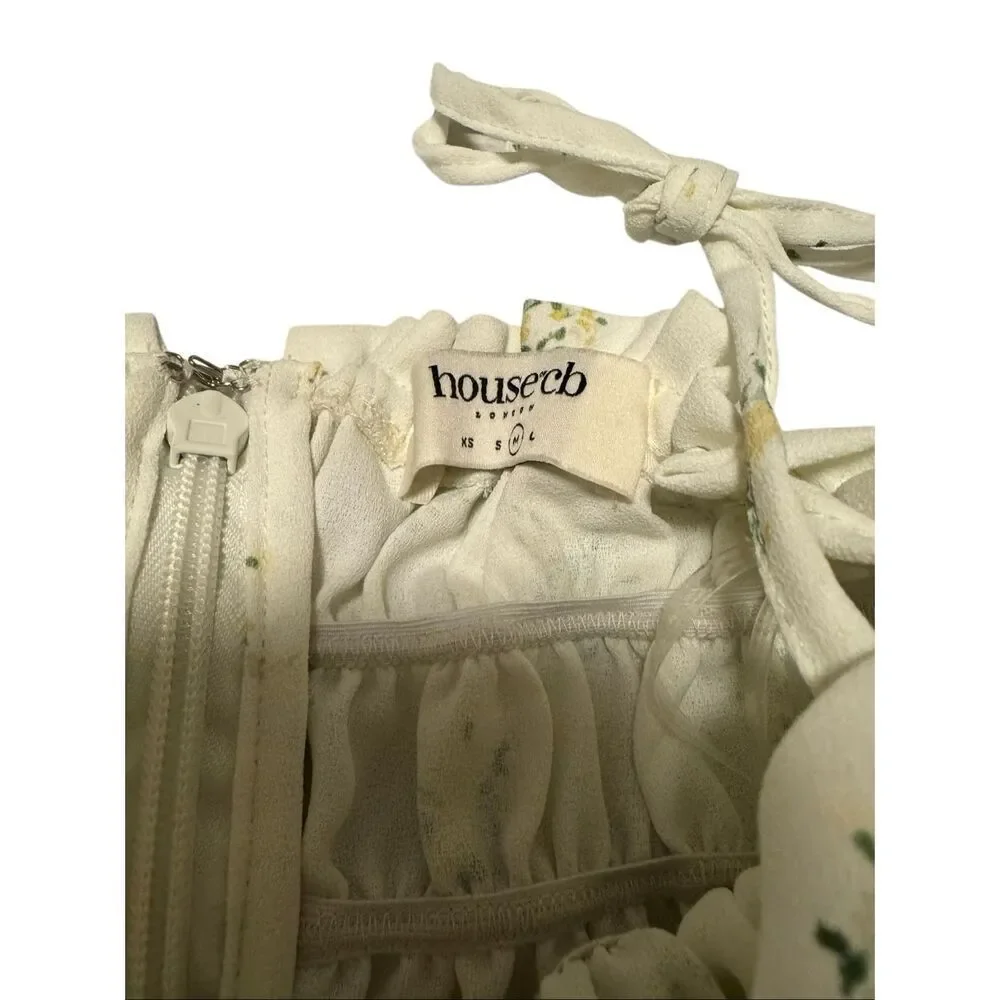 House of CB size M Cristabel ivory floral shirred midi dress - EUC - Picture 7 of 9